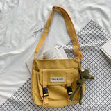 Fashion Classic Simple Messenger Bag Women's South Korea Chic Postman Bag Lady Student Nylon Waterproof Canvas Schoolbag