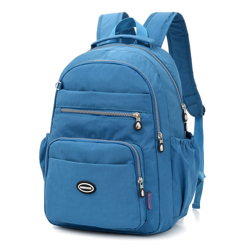 Women Backpack Waterproof Nylon School Bags for Teenager Girls Multi-Function Preppy Style Backbag