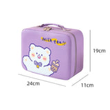Kylethomasw Kawaii Boba Bear Storage Case PU Large Capacity Makeup Box Organizer For Cosmetics Pen Cute Travel Portable Container Girl Gift