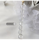 Soft Leather White Crossbody Bag for Women Sweet Elegant Acrylic Chain Wedding Handbag Small Shoulder Messenger Bag ZD1744