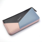 Kylethomasw Geometric Women Wallets with Zipper Pink Phone Pocket Purse Card Holder Patchwork Women Long Wallet Lady Coin Purse carteira