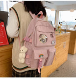 Kylethomasw Women Harajuku Cute Backpack Nylon Student School Bag Laptop Ladies Kawaii Backpacks Girl Fashion Book Bags Female Trendy Travel