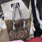 Kylethomasw Transparent PVC Women Shoulder Bag Large Capacity Jelly Beach Bags femme handbags ladies totes Composite Bag Floral underarm bag