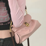 Kylethomasw  Pink Pleated Womens Top-Handle Bags New Luxury Designer Crossbody Bag for Phone Elegant All-match Korean Style Shoulder Bag