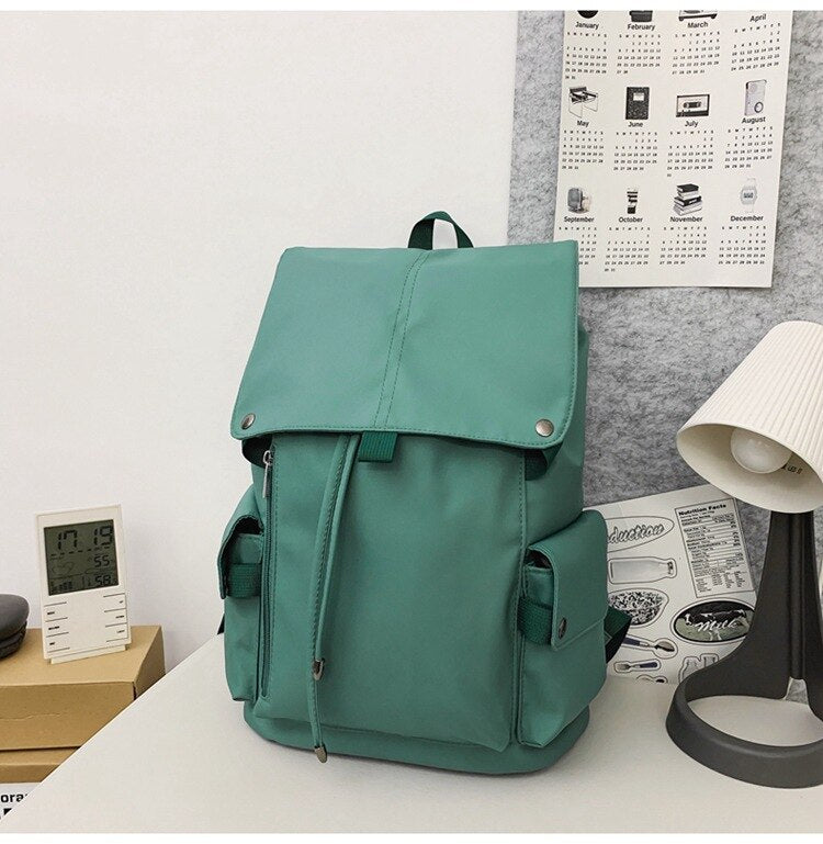 Kylethomasw Korean Cool Backpack For Women Men Simple Pure Color Waterproof School Bags For Teenage Girls Collage Student Book Bag Mochilas