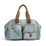 Kylethomasw Designer Casual big Tote Bag Light Blue Denim Handbags for Female Jeans Crossbody Bag Quality women Shoulder Bag Large capacity