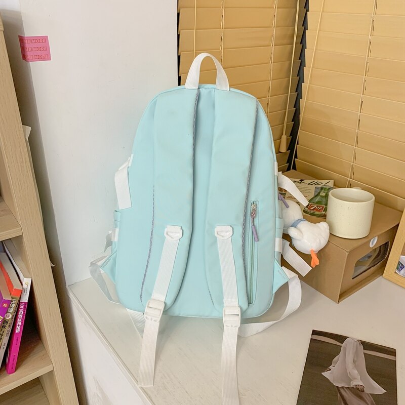 Lady Cute Transparent College Backpack Female Badge Laptop Student Bag Girl Travel Book Backpack Fashion Women Kawaii School Bag