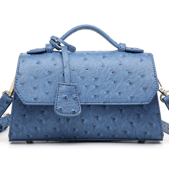 Fashion Blue Ostrich Python Clutch Ladies Bag Snake Pattern Leather Bags Women Hand Bag Girl Ostrich Bag for Party