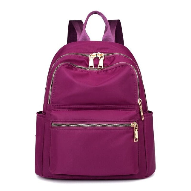 Kylethomasw Black Women Backpack 2019 Nylon Travel Shoulder Bag Soft School Bag For Teenage Girls Solid Color Red Bag Pack Purse