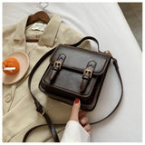 Elegant Female Solid color Tote bag 2021 New High quality PU Leather Women's Designer Handbag Vintage Shoulder Messenger Bag