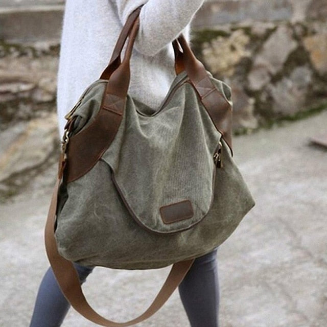 Brand Large Pocket Casual Tote Women's Handbag Shoulder Handbags Canvas  Capacity Bags For Women Messenger Bags